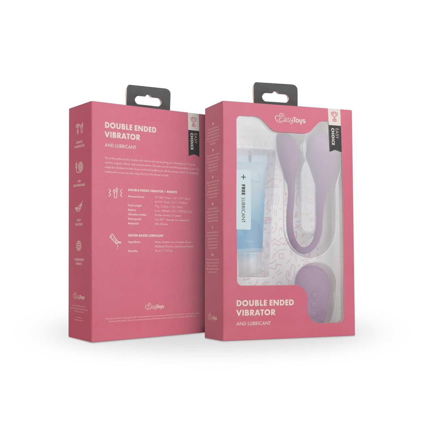 Easy Choice - Vibrerende Dubbele Stimulator & Glijmiddel - Gift Set