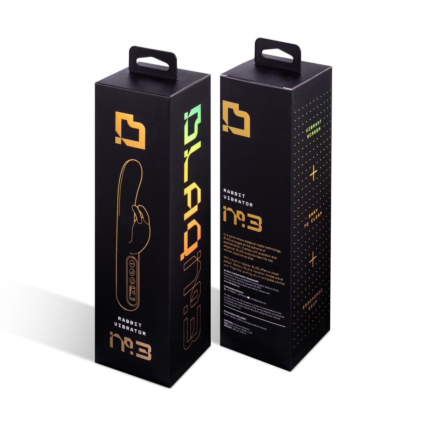 BLAQ - Digitale Rabbit Vibrator - Zwart