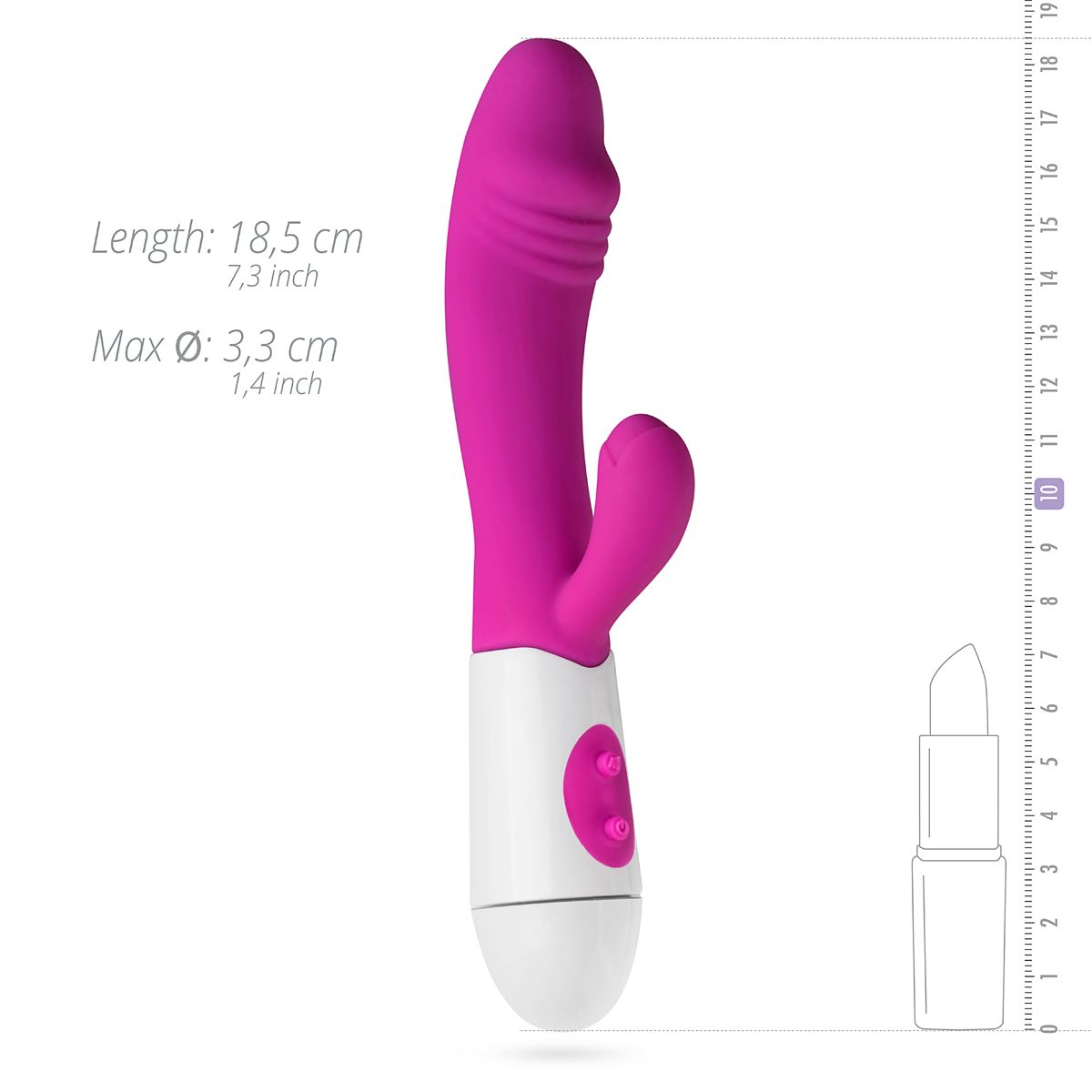 Realistische Rabbit Vibrator - Roze