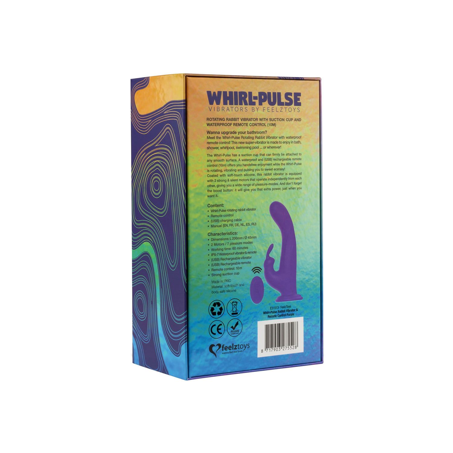 FeelzToys - Whirl-Pulse Roterende Rabbit Vibrator & Afstandsbediening Paars